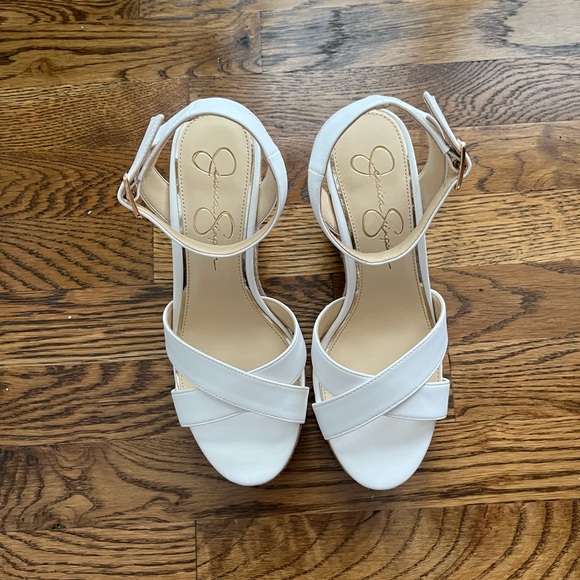 White Jessica Simpson wedges. Size 7.5 - Picture 4 of 5